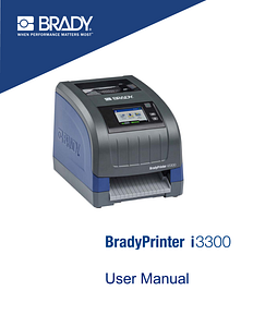 BradyPrinter i3300 User Manual