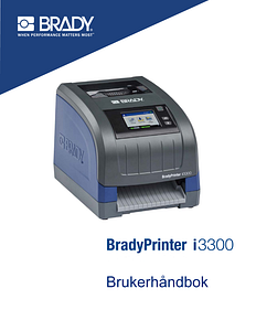 BradyPrinter i3300 user manual in Norwegian