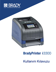 BradyPrinter i3300 user manual in Turkish