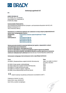 BradyPrinter i7100 - EU Declaration of Conformity (Polish)