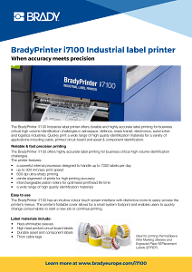 Information sheet for BradyPrinter i7100 in English