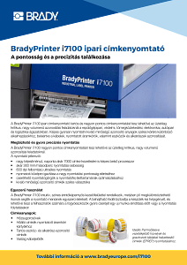 Information sheet for BradyPrinter i7100 in Hungarian