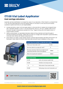 i7100 Vial Label Applicator Cost Savings Calculator - Dollars - $