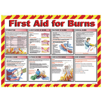 Safety Poster - First Aid For Burns Poster - H580mm x W830mm