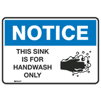 Toughwash Sign Notice This Sink Is For Handwash Only
