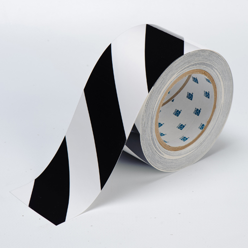 Floor Marking Tape 76mm Black and White Toughstripe Polyester