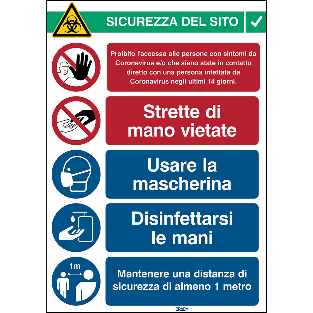 Segnaletica Norme Emergenza Covid 4 Pannelli In PVC 25x35cm Con Biadesivo + 1 Adesivo Calpestabile 100x20cm Per Locali Pubblici E Aziende - 2