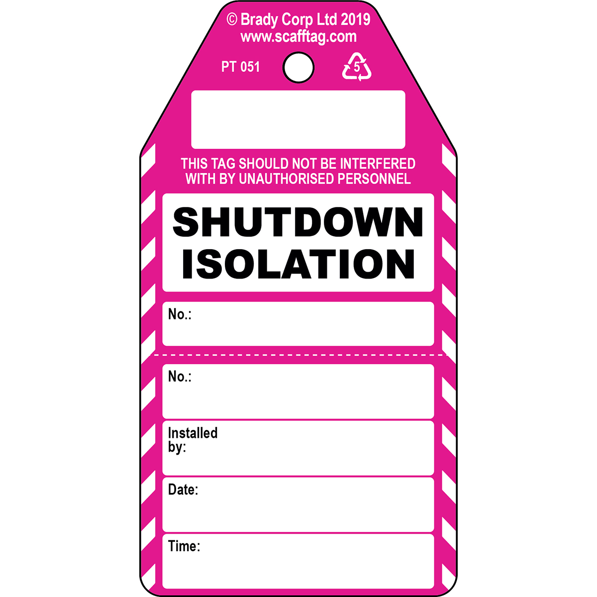 Shutdown Isolation Etiquette Non Adhesive En 2 Parties Brady Part Proc Gb Pt 051 50 Brady Brady Fr