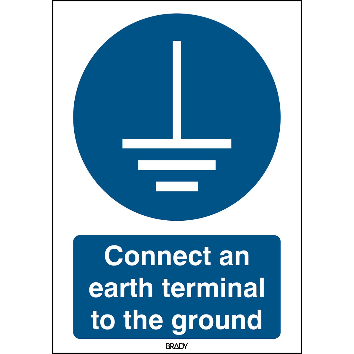 ISO Safety Sign Connect an earth terminal to the ground 