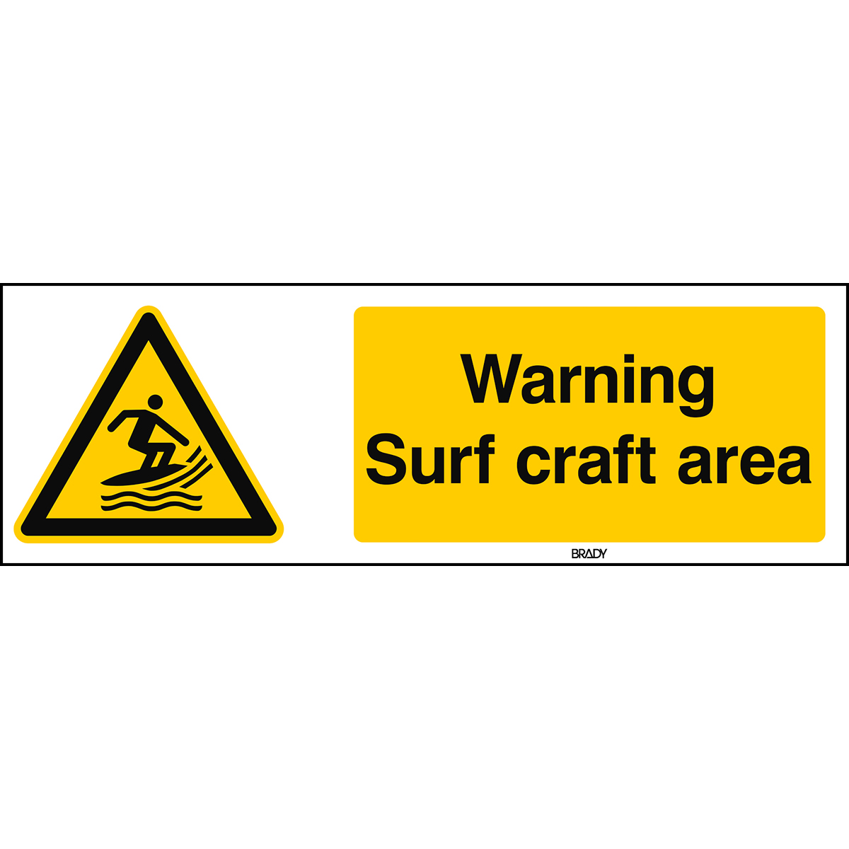 Brady Part: 300671 | ISO Safety Sign - Warning, Surf craft area