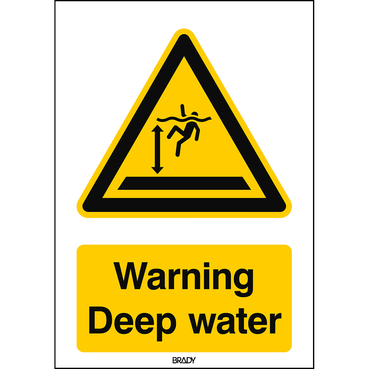 Brady Part 300772 Iso Safety Sign Warning Deep Water Www Brady Eu