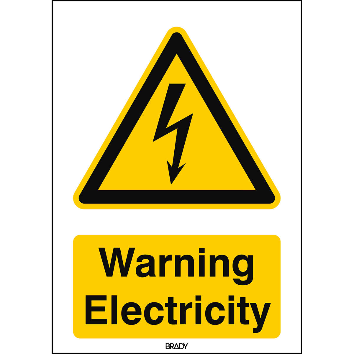 Brady Part: 828158 | ISO Safety Sign - Warning, Electricity | www