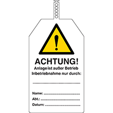 BRADY Sicherheitsanhänger – Absperrung / Maschine Außer Betrieb, 145 X 85 Mm, Für LOTO-Systeme
