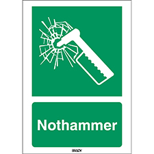 Notfallhammer Schild 
