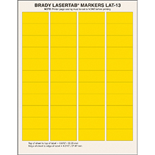 Brady Part: ELAT-13-747-YL | 029852 | LaserTab Polyester Labels A4 ...