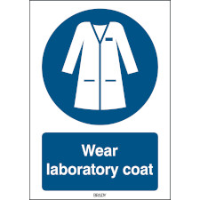 ISO 7010 Sign - Wear laboratory coat | Brady | Brady.co.uk