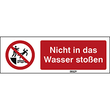 ISO-Sicherheitsschild - Nicht in das Wasser stoßen - Brady Part: 241074 ...