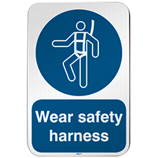 Wear Safety Harness Sign 