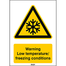 Brady Part: 235727 | ISO Safety Sign - Warning, Low temperature ...