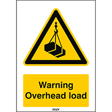 Brady Part: 309501 | ISO Safety Sign - Warning Overhead load | Brady.co.uk