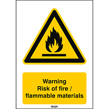 Brady Part: 235944 | ISO Safety Sign - Warning, Risk of fire, flammable ...