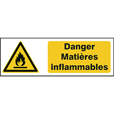 Panneau de sécurité ISO - Danger Matières inflammables - Brady Part ...