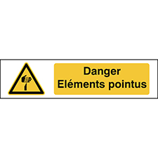 Panneau de sécurité ISO - Danger Éléments pointus - Brady Part: 829597 ...