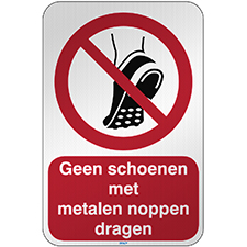ISO-veiligheidspictogram - Geen schoenen met metalen noppen dragen - Brady Part: 303548 | | nl.Brady.be