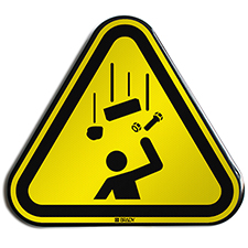 Brady Part: 306271 | ISO Safety Sign - Warning, Falling objects | Brady ...