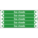 Marqueurs individuels sur carte avec flèches prédécoupées, sans pictogramme - Eau chaude
