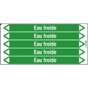 Marqueurs individuels sur carte avec flèches prédécoupées, sans pictogramme - Eau froide