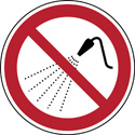 Segnaletica di sicurezza ISO - Vietato spruzzare con acqua