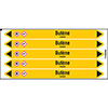 Individuele leidingmerkers op kaart met geperforeerde pijlen, met pictogram - Butène