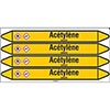Individuele leidingmerkers op kaart met geperforeerde pijlen, met pictogram - Acétylène