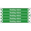 Heating Return Pipe Markers on a Card