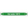 Hot Water 105°C Linerless Pipe Markers on a Roll