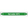 Hot Water 45°C Linerless Pipe Markers on a Roll