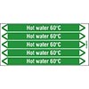 Hot Water 60°C Pipe Markers on a Card