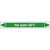 Hot Water 60°C Linerless Pipe Markers on a Roll