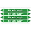 Hot Water Supply Linerless Pipe Markers on a Roll