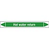 Hot Water Return Linerless Pipe Markers on a Roll