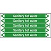 Sanitary Hot Water Pipe Markers on a Card