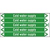 Cold Water Supply Pipe Markers on a Card