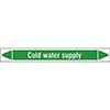 Cold Water Supply Linerless Pipe Markers on a Roll