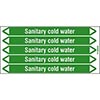 Sanitary Cold Water Pipe Markers on a Card