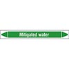 Mitigated Water Linerless Pipe Markers on a Roll