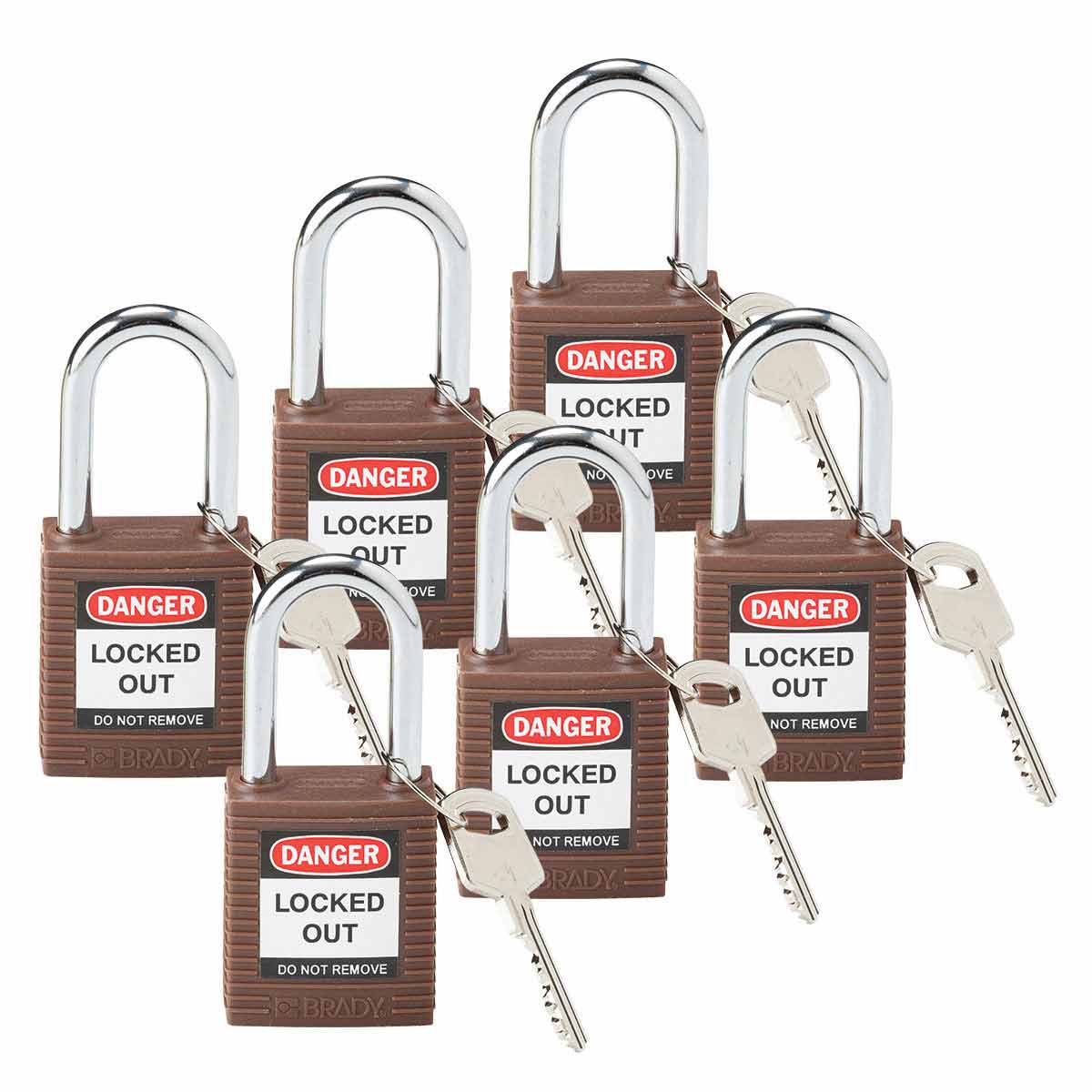 101956 Nylon Padlock 1.5" Steel Shkl KD BN 6PK