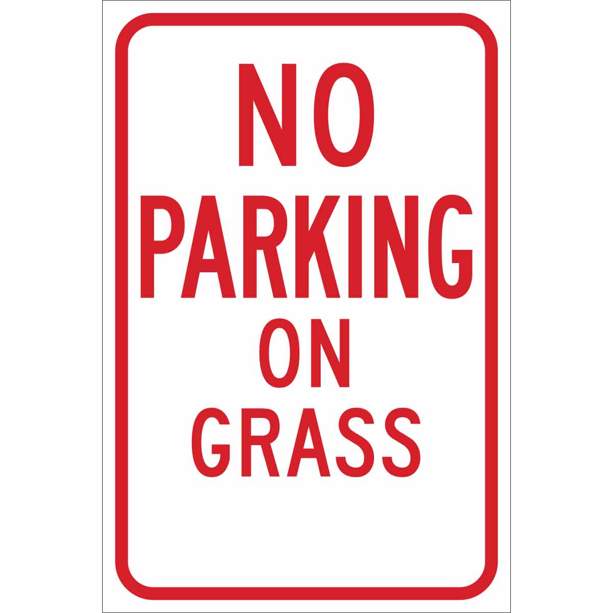 103692 B959 18X12 RED/WHT NO PARKING ON GRASS