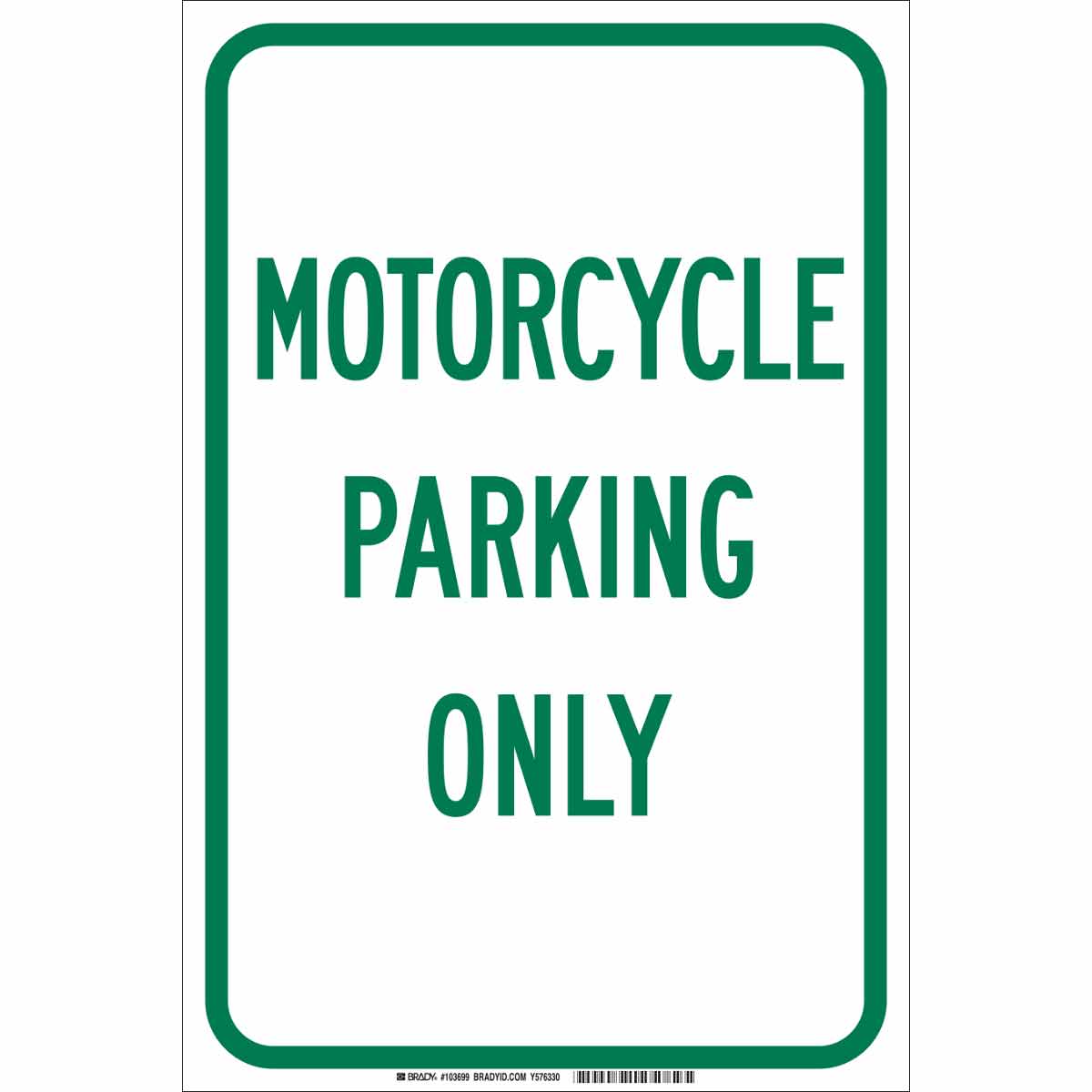 103699 18X12 GRN/WHT MOTORCYCLE...