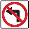 103706 RA 24" X 24" BLK/RD NO LEFT TURN HIP